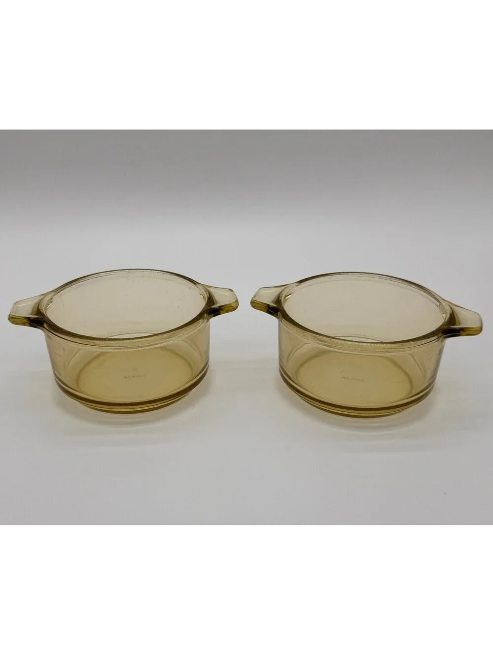 Vitrocrisa Pyr-O-Rey Dynaware Amber Glass Individual Casserole Dishes Vintage
